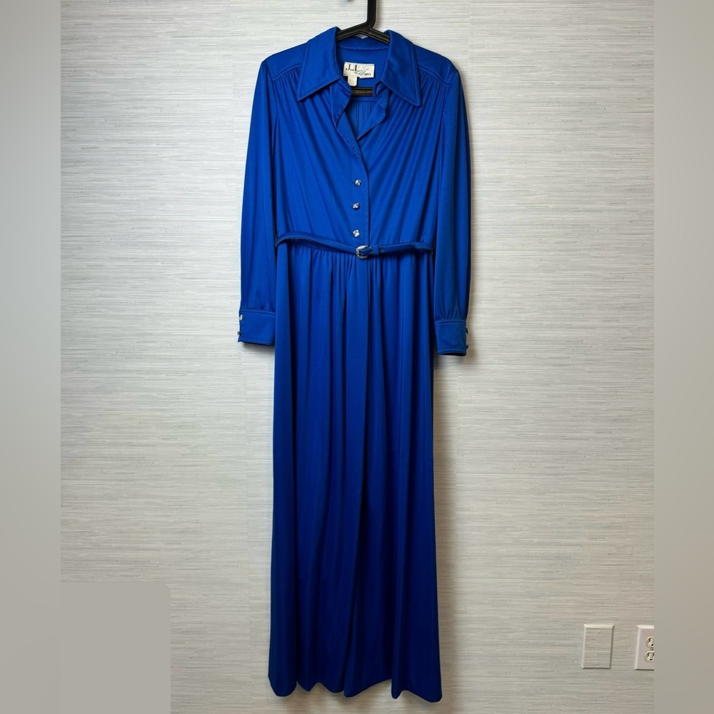 FAB Vintage 1970’s Joan Leslie by Kasper Royal Blue Evening Dress. Women’s 14